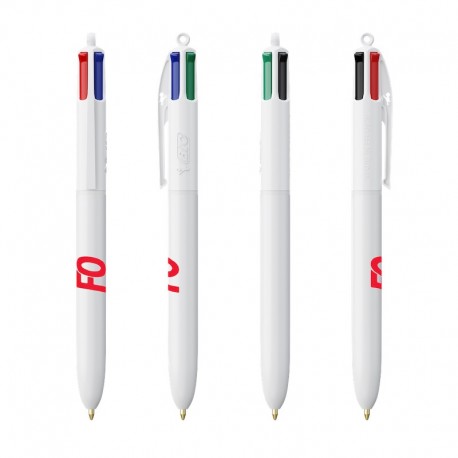 STYLO BLANC 4 COULEURS